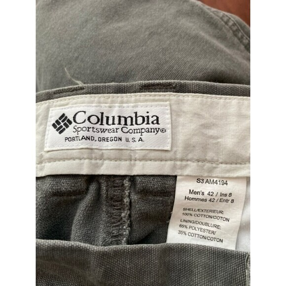 Columbia Mens Gray Shorts Sz 42 100% Cotton EUC - Picture 3 of 4